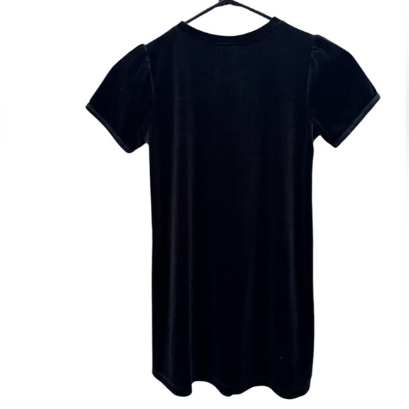 3/$20 Toughskins Girls Black Velvet Dress Size 7 Short Sleeve Holiday Party Dres - Picture 2 of 5